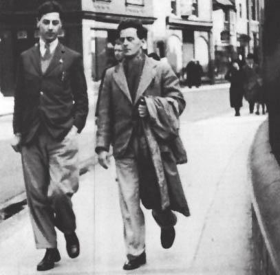 This rare photograph captures Wittgenstein walking alongside Francis Skinner in Cambridge. It reflects their close personal and intellectual relationship during the period when Wittgenstein was teaching the very material that would become the Blue and Brown Books.